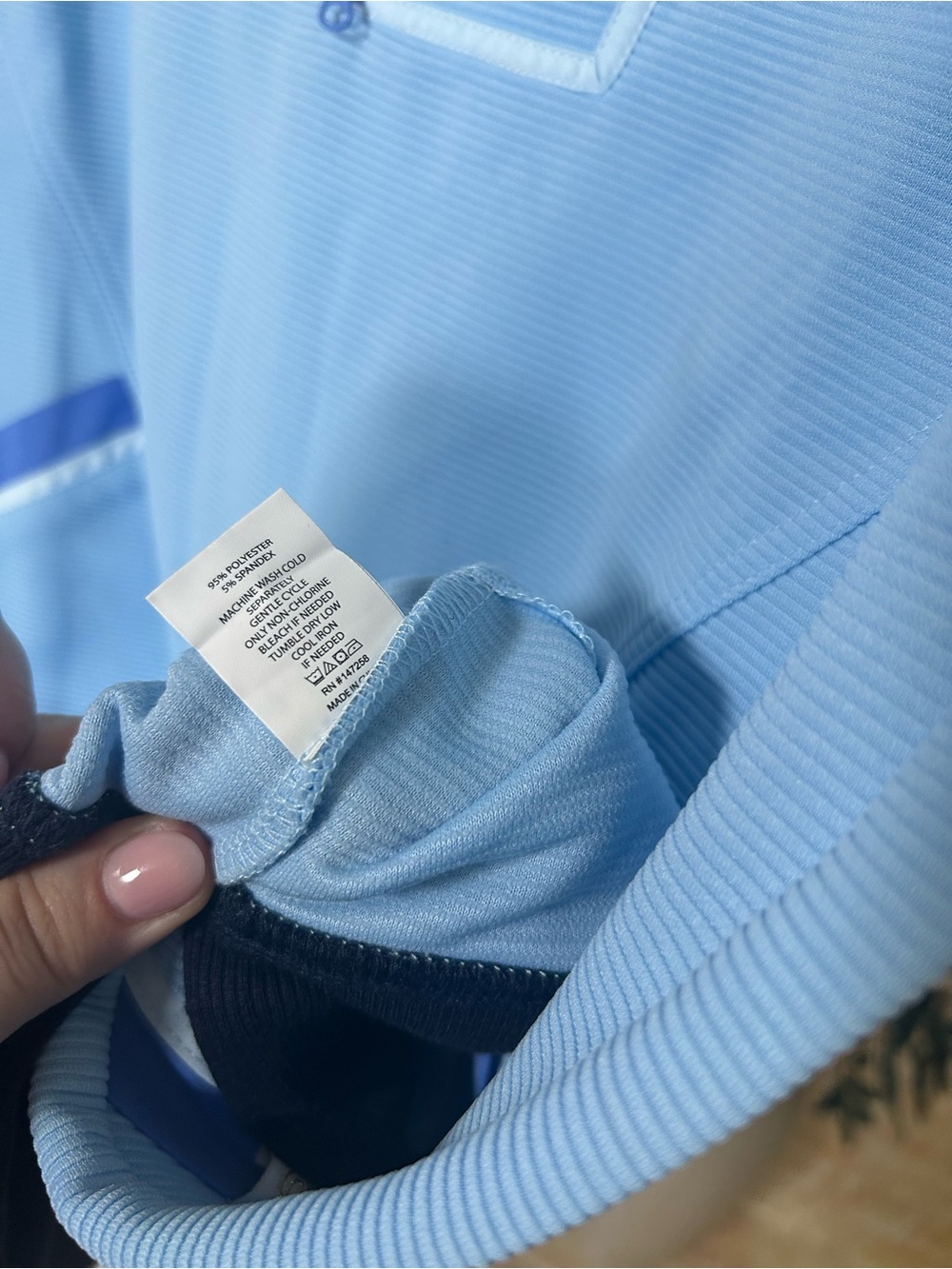Simply Southern Light Blue Performance Mini Dress Sz Large NWT preppy old money - Picture 5 of 8